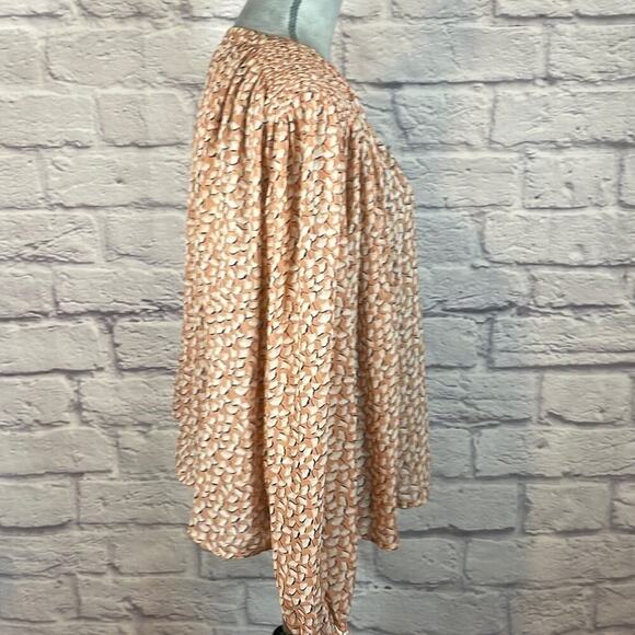 Ann Taylor semi sheer ginkgo leaf blouse - Picture 2 of 9